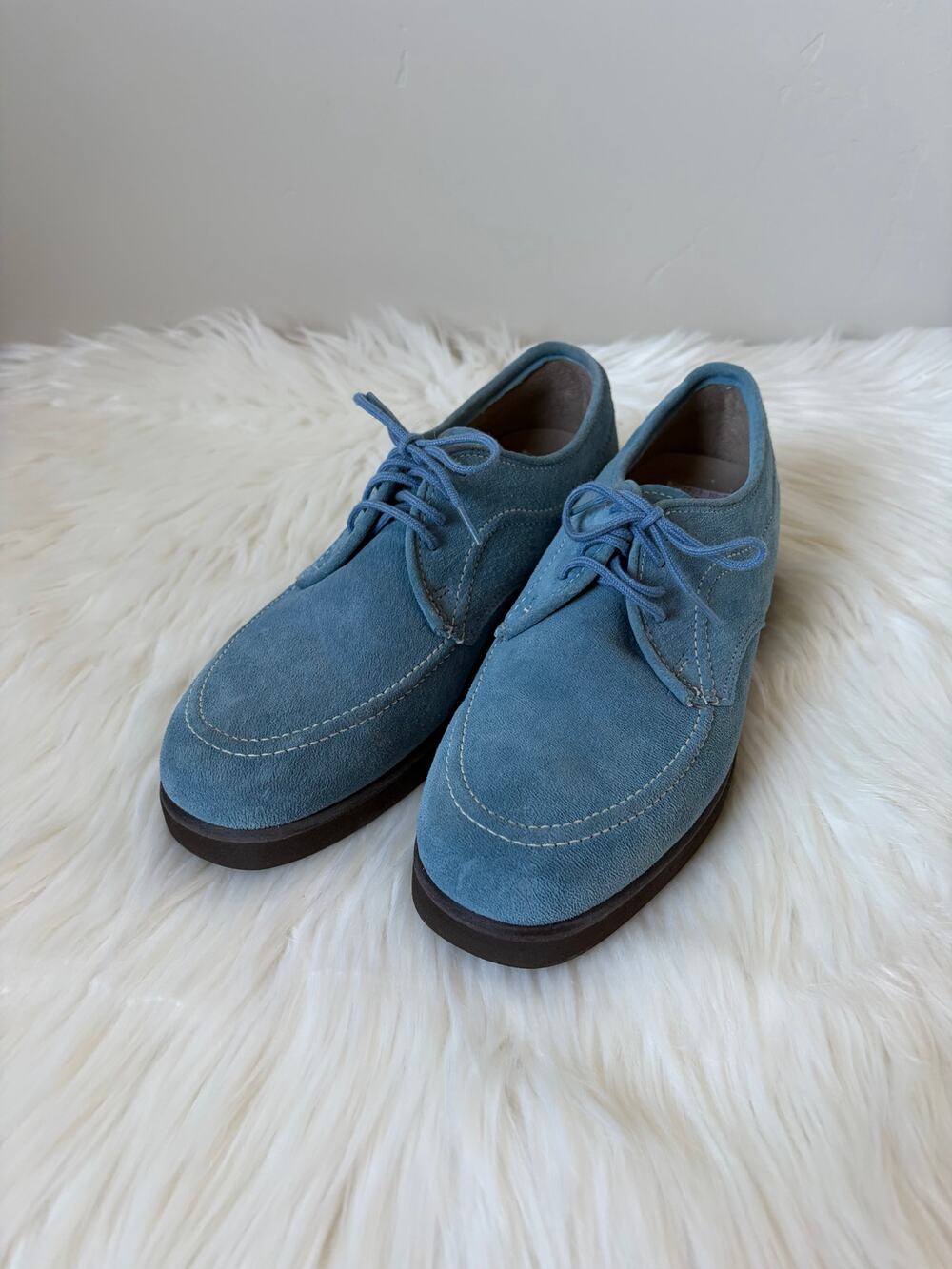 Hush Puppies Suede Lace-Up Shoes in Light Blue